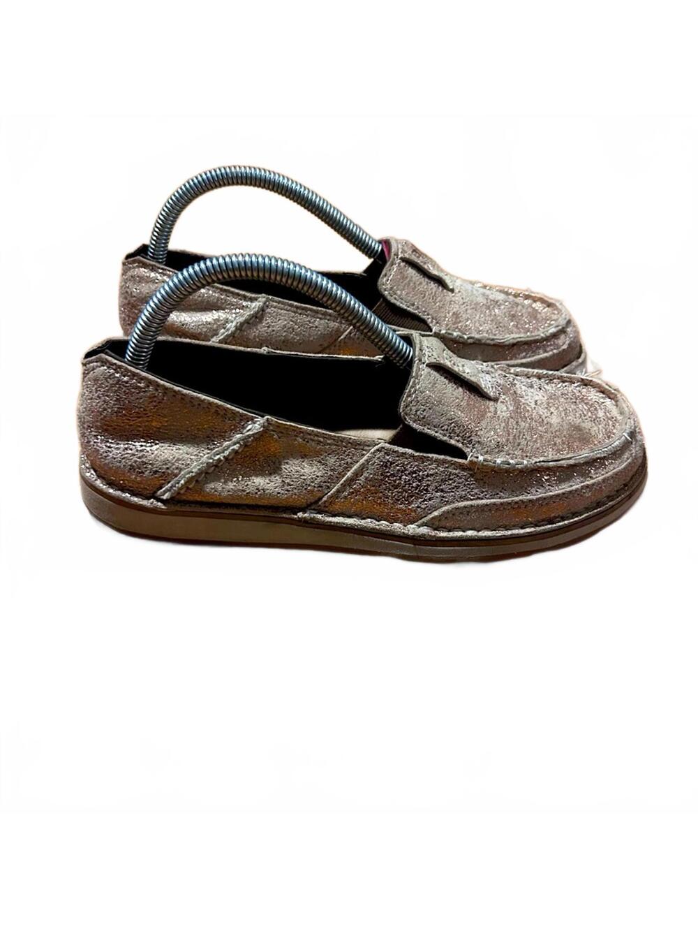 ARIAT Cruiser Metallic Rose Gold Embossed Leather Slip-Ons | Size 6.5 EU 37